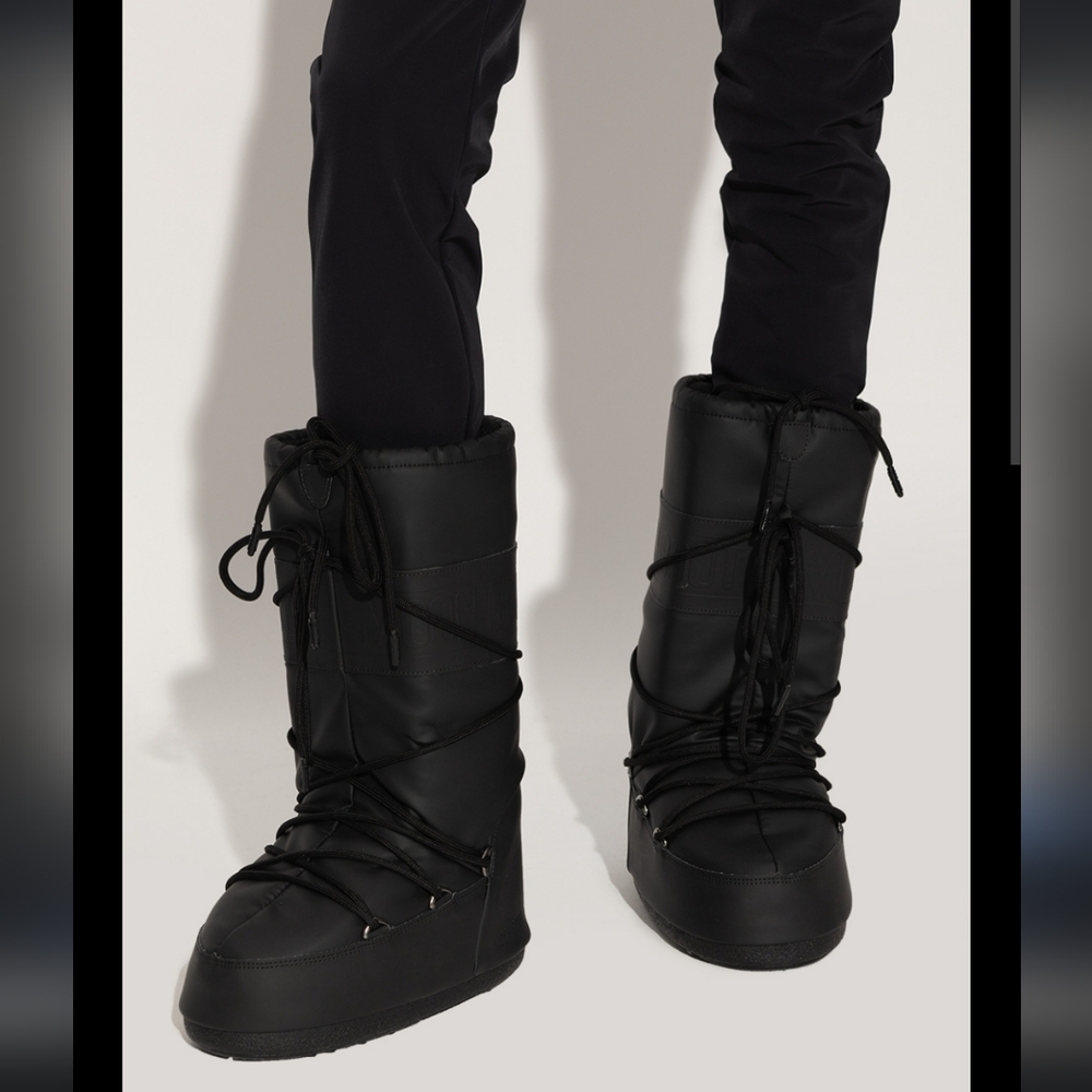 Moon Boot Icon Rubber Boots Moon Boots Black Snow Boot Moon Boot Tall Icon Boots - Picture 9 of 16